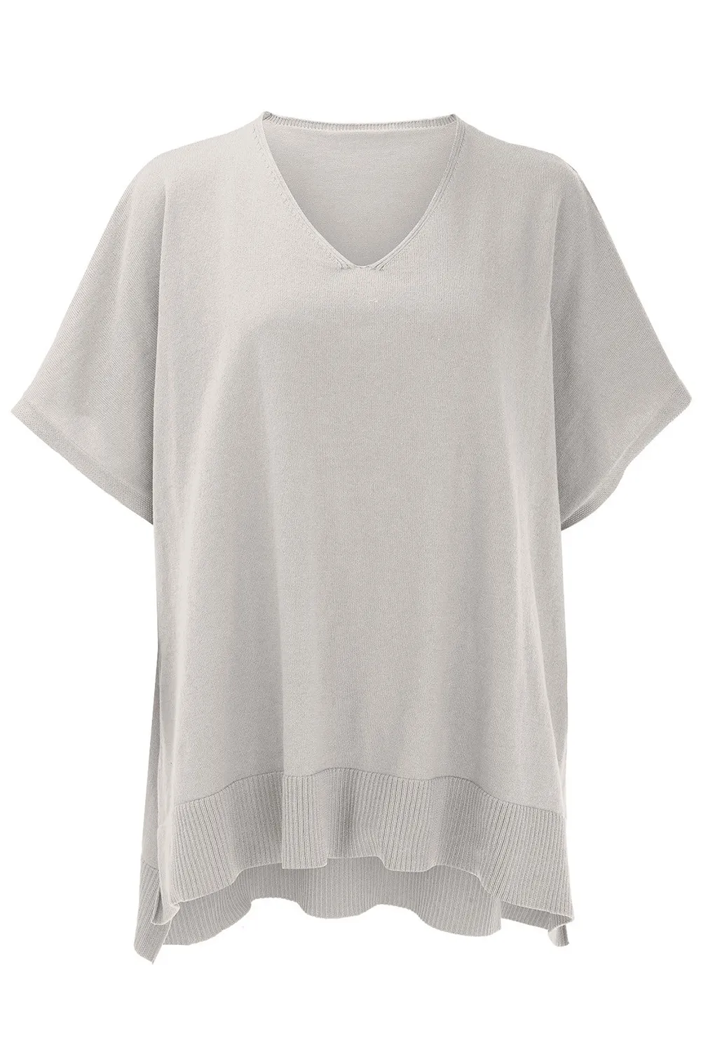 Slit V-Neck Half Sleeve Knit Top, image 13