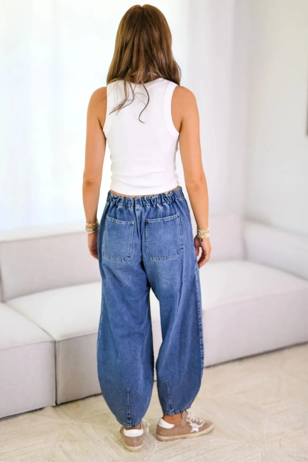 Drawstring Jeans with Pockets, image 5