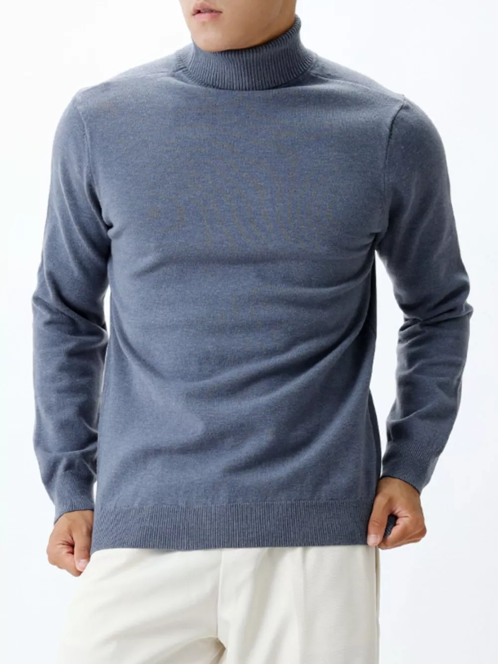 Men's Plus Size Slim-Fit Ribbed Turtleneck Sweater, image 7