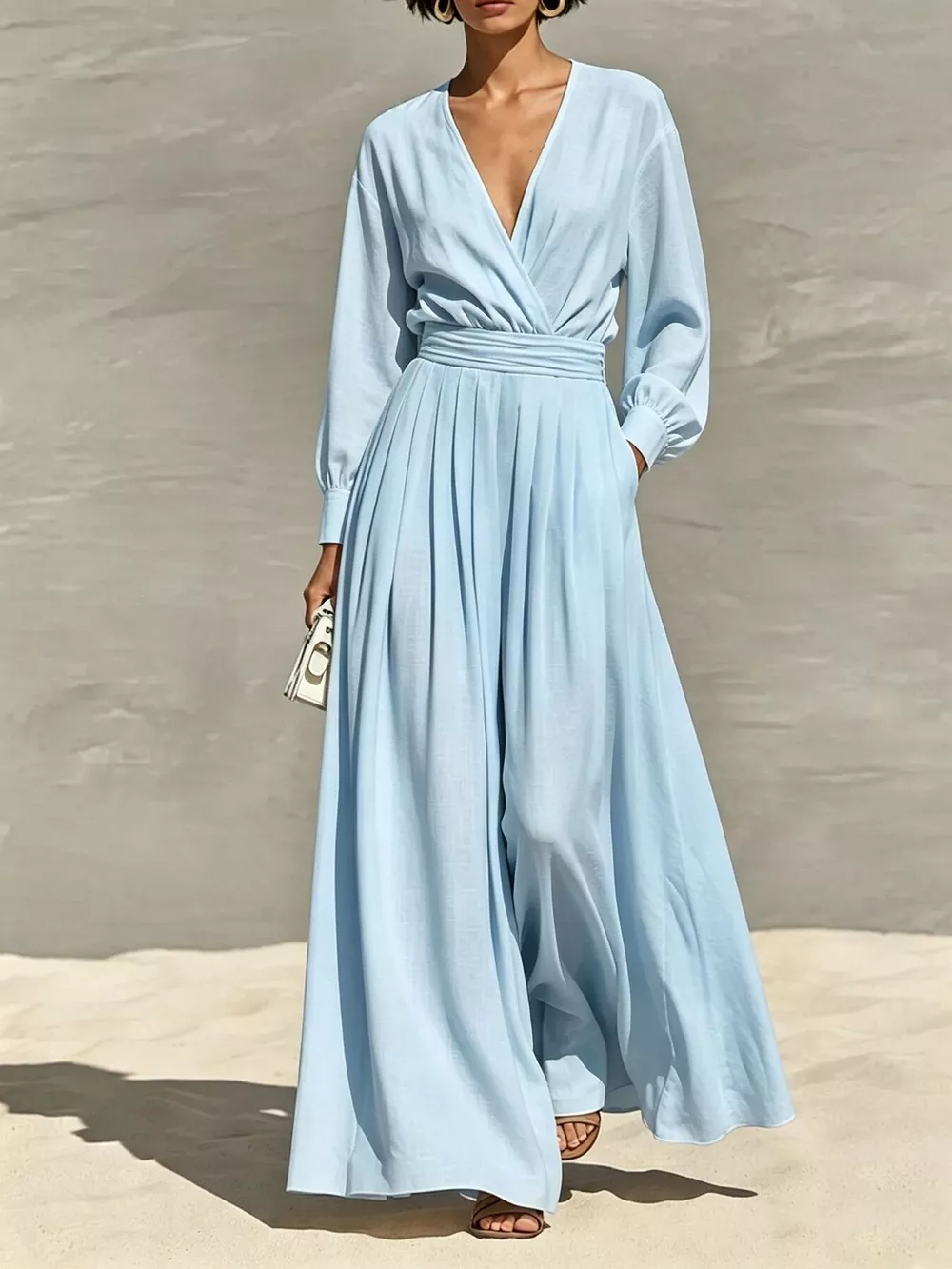 Long Sleeve Wide-Leg Jumpsuit, image 8