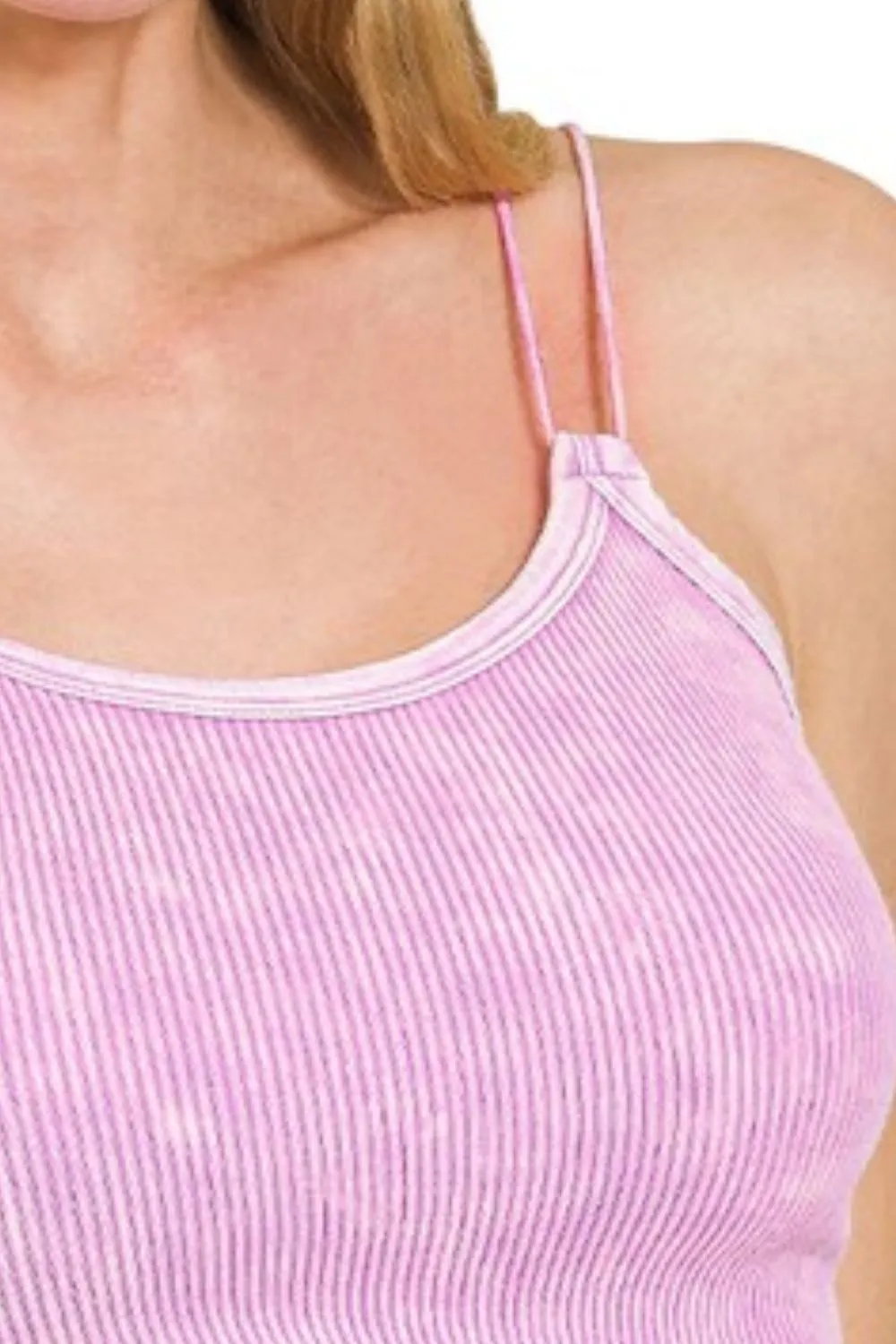 Washed Ribbed Seamless Double Strap Brami, image 3