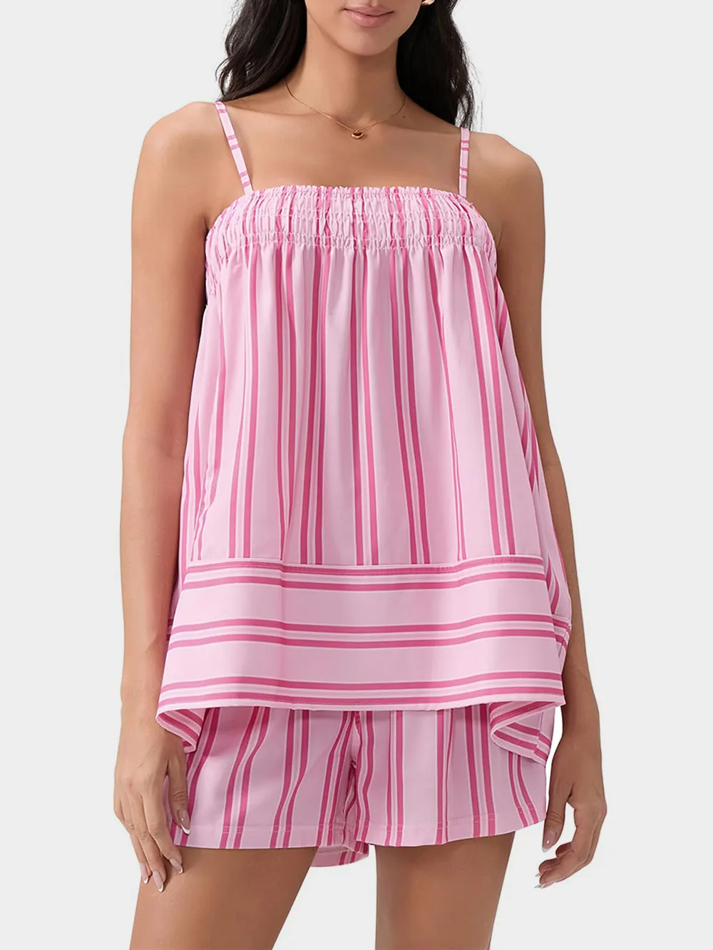 Smocked Square Neck Cami and Shorts Set, image 2