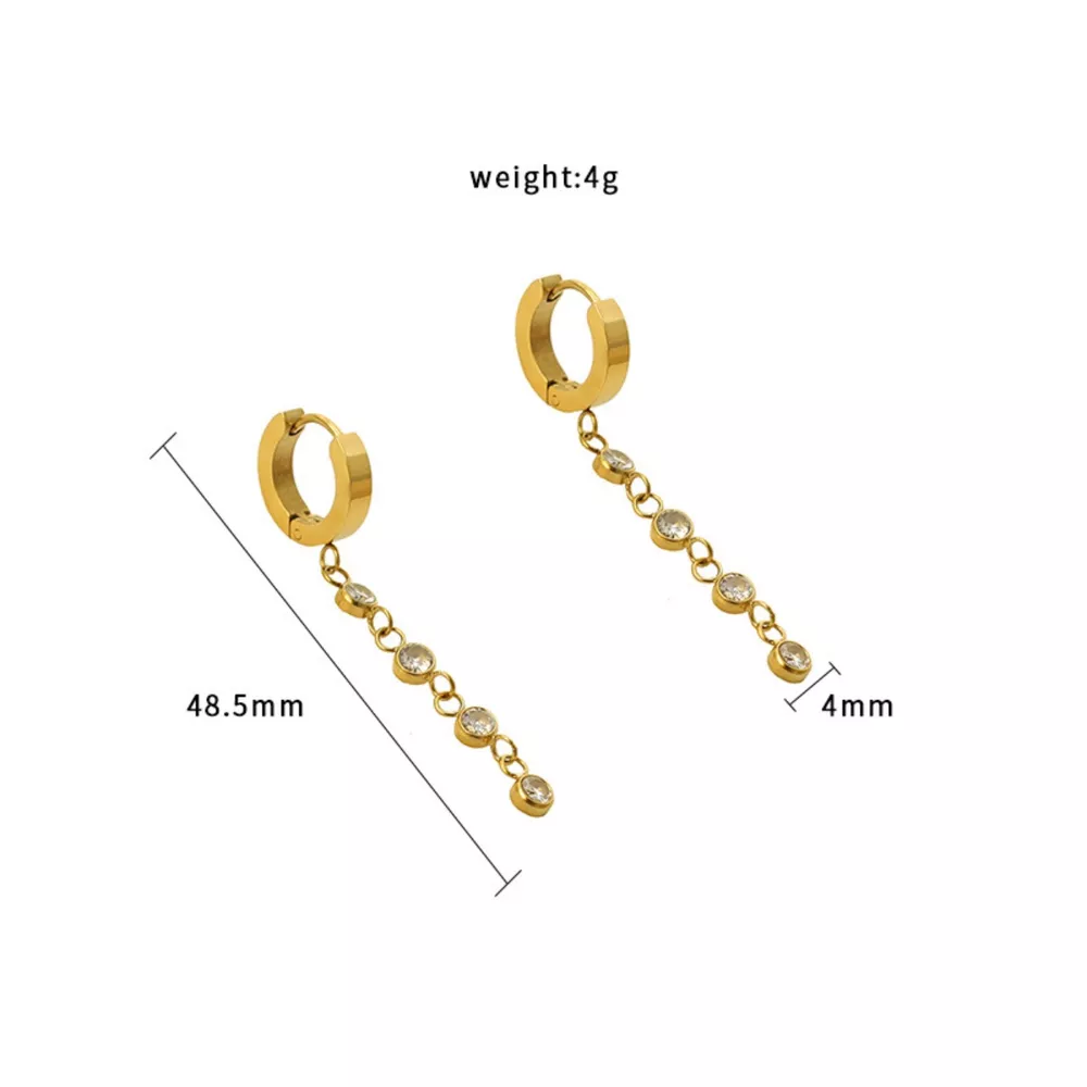 18K Gold-Plated Hoop Drop Earrings, image 4