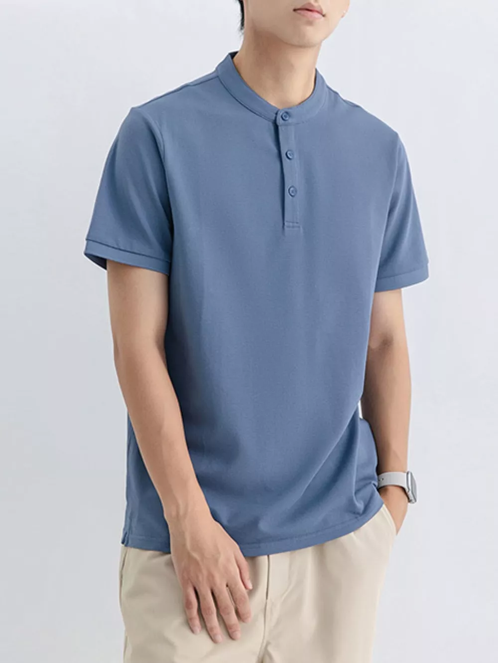 Men's Plus Size Button Detail Short Sleeve T-Shirt, image 12