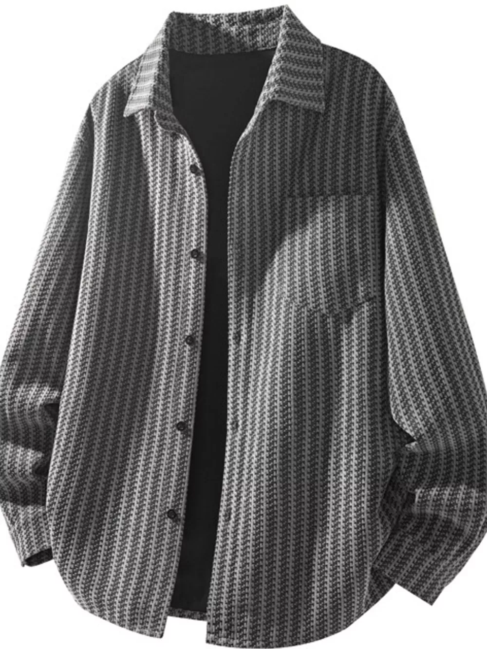 Men's Plus Size Button Up Long Sleeve Shacket, image 14