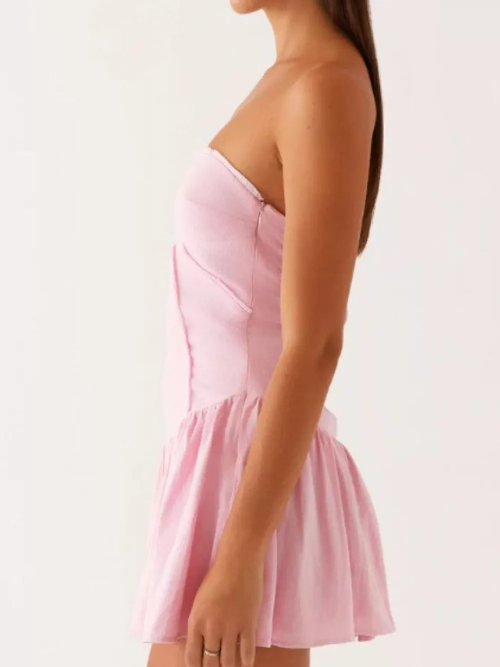 Lace Up Back Tube Dress, image 5