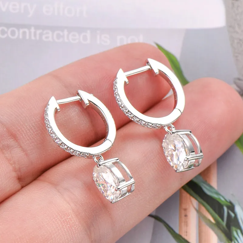 3 Carat Moissanite 925 Sterling Silver Earrings, image 5