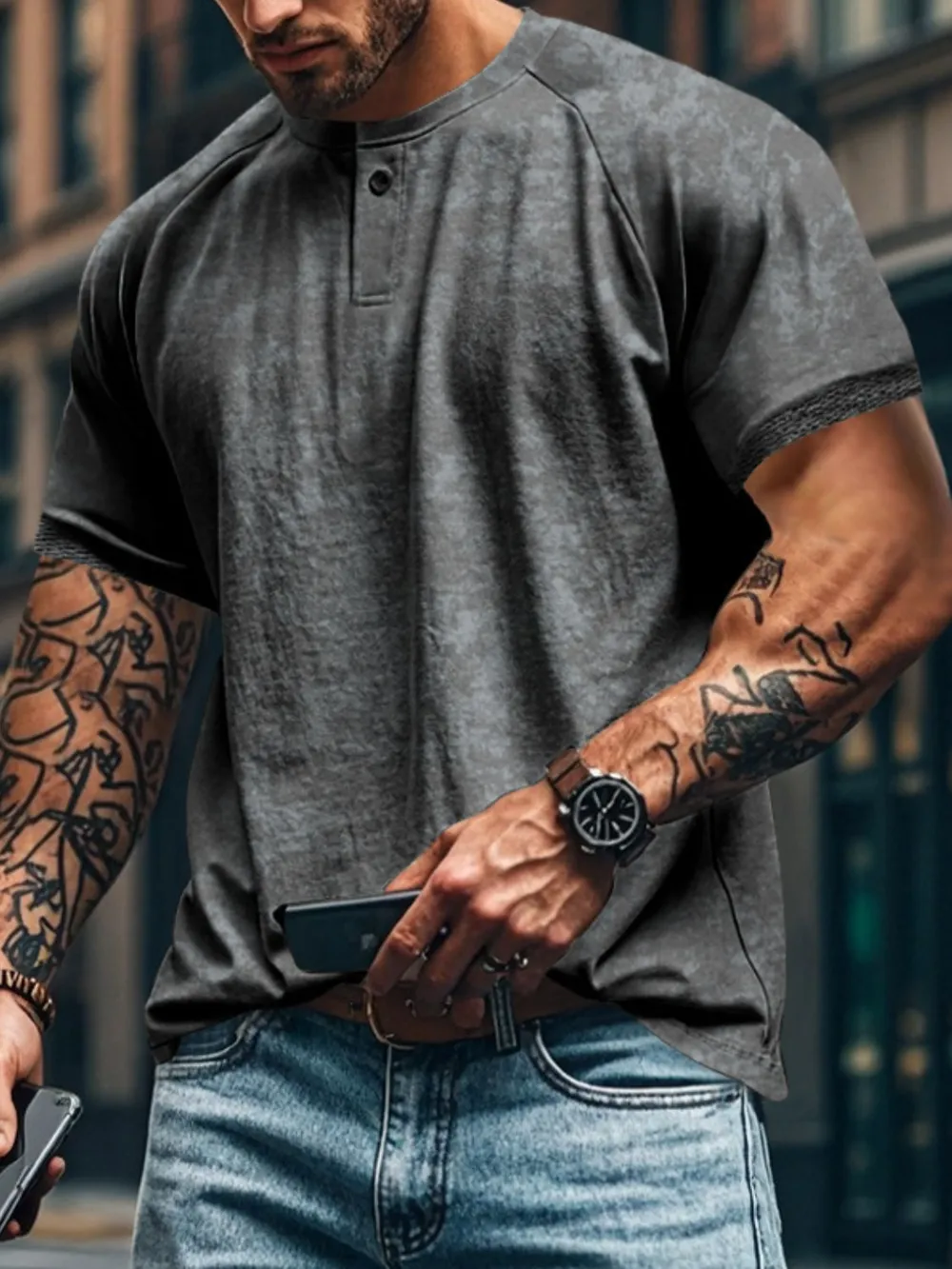 Men's Full Size Round Neck Short Sleeve T-Shirt Plus Size, image 9