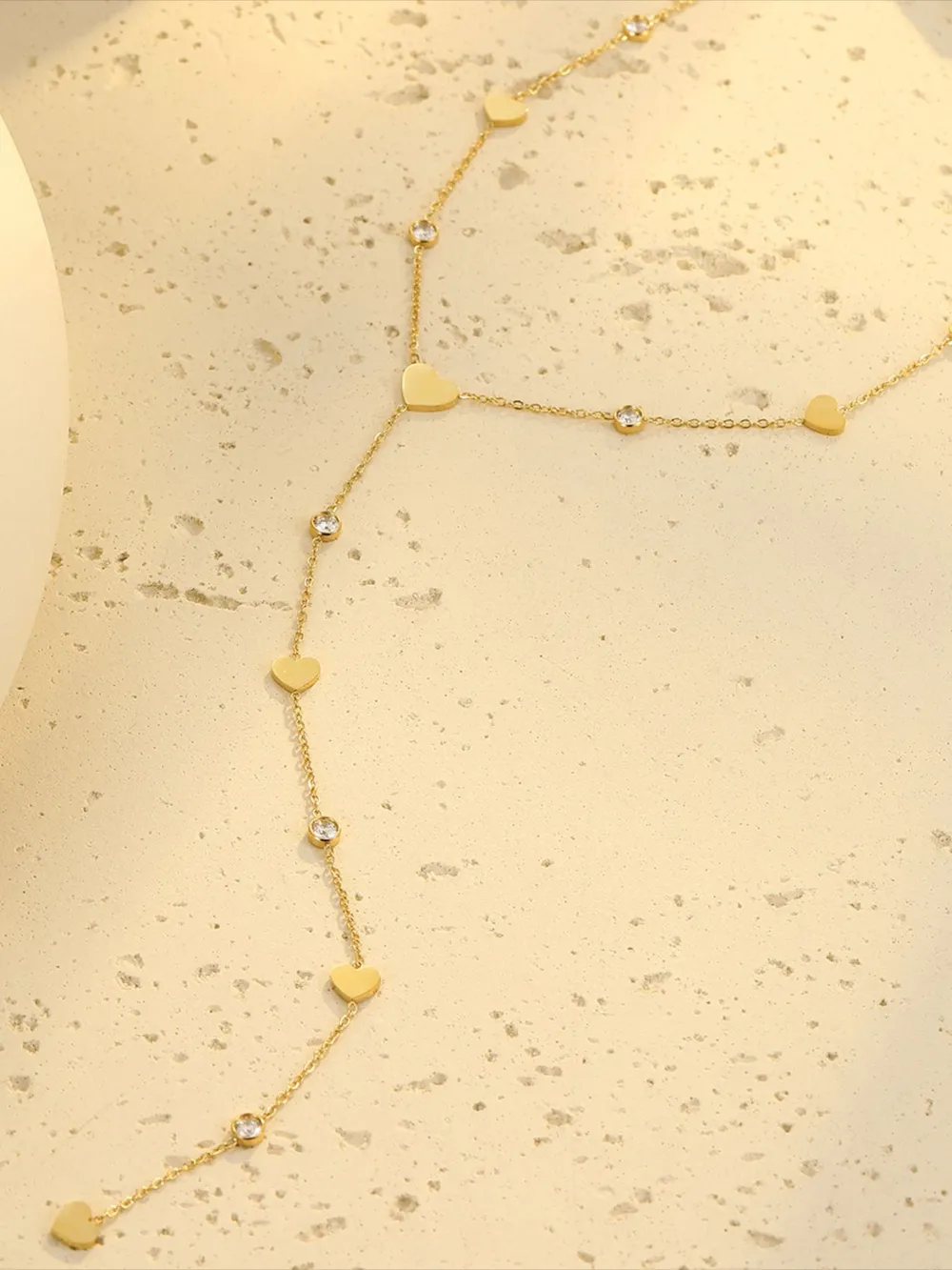 18K Gold-Plated Heart Zircon Necklace, image 3