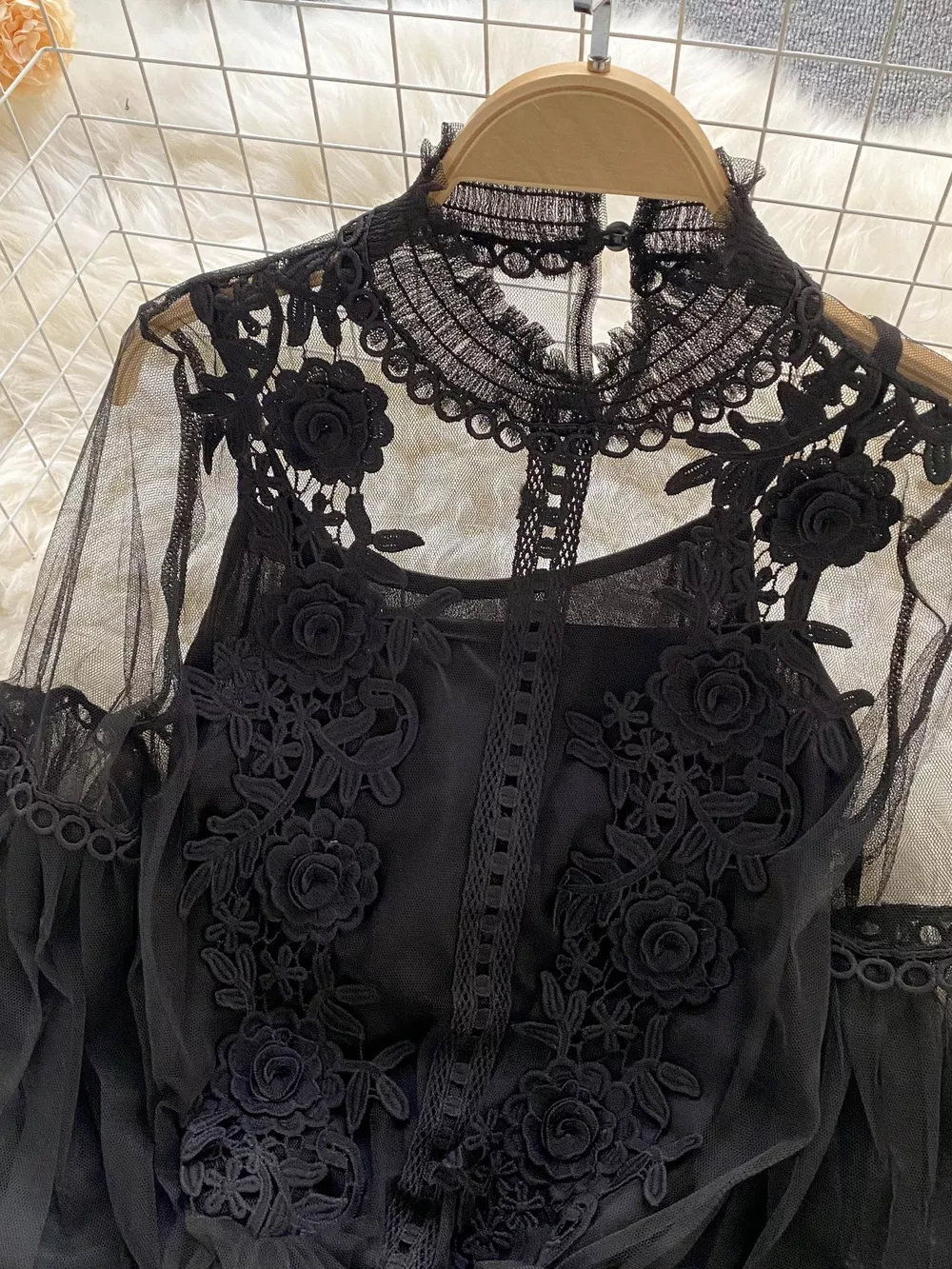 Floral Lace Blouse & Cami Set, image 6