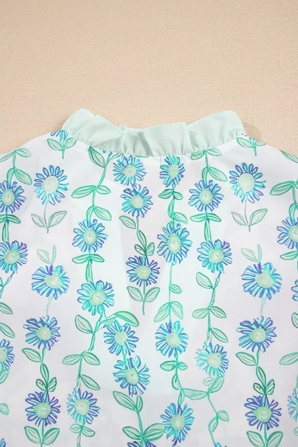 Floral Print Ruffle Sleeve Blouse, image 3