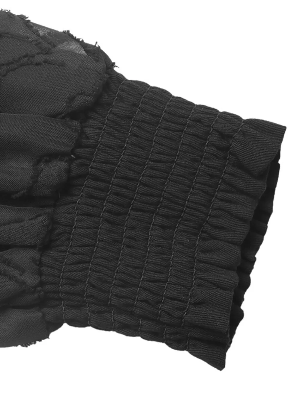 Lace Detail Lantern Sleeve Tiered Dress, image 4
