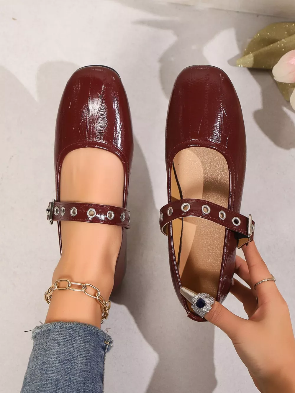 Round Toe Mary Jane Loafers, image 4