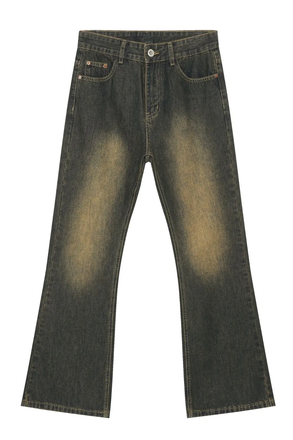 Men's Washed Bootcut Jeans, image 5