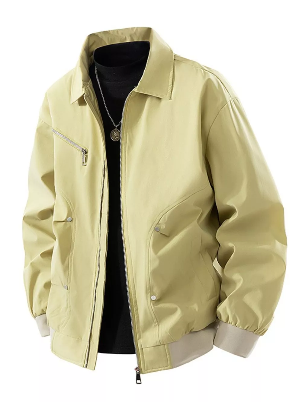 Men's Plus Size Casual Lightweight Zip-Up Bomber Jacket, image 4