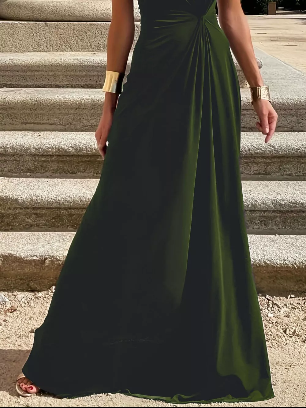 Twisted Round Neck Sleeveless Maxi Dress, image 6