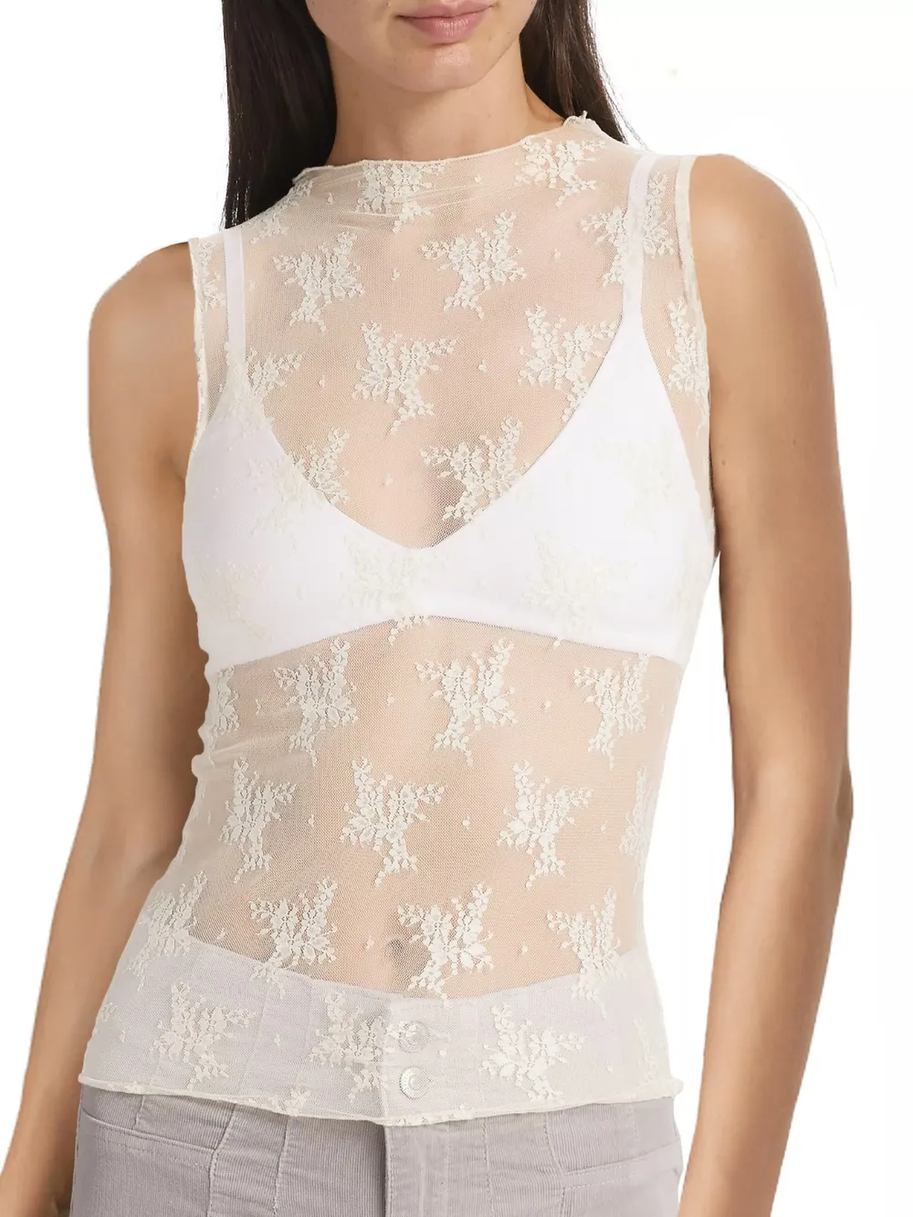 Lace Mock Neck Top, image 8