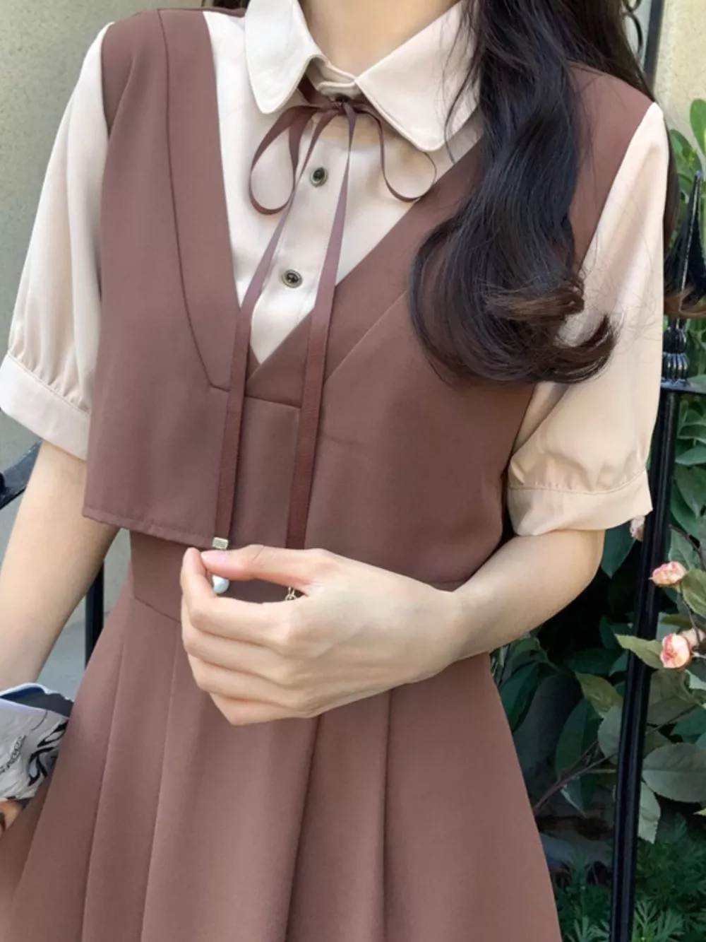 Contrast Short Sleeve Pleated Midi Dress, image 21