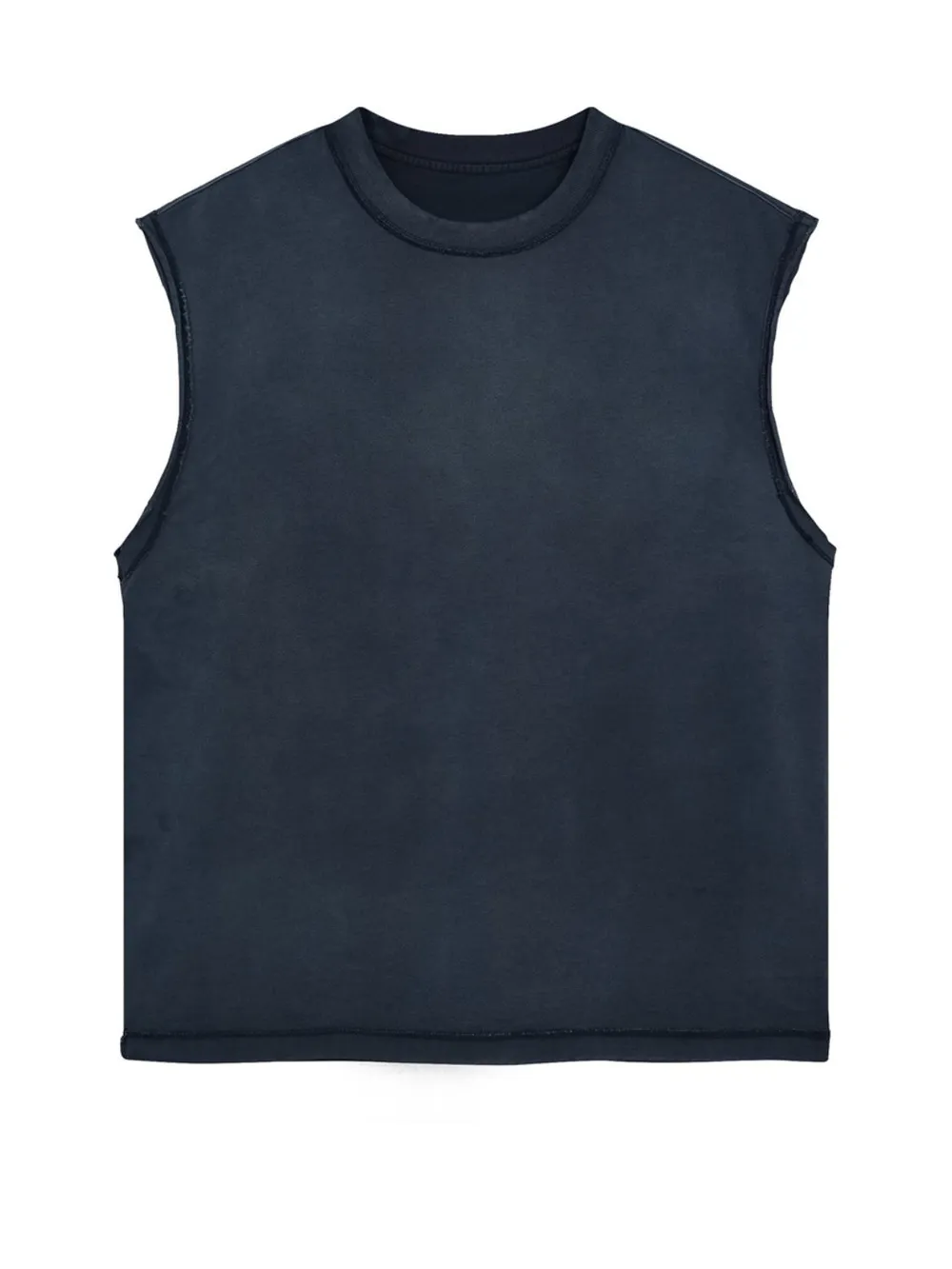 Men's Washed Round Neck Sleeveless Top, image 3