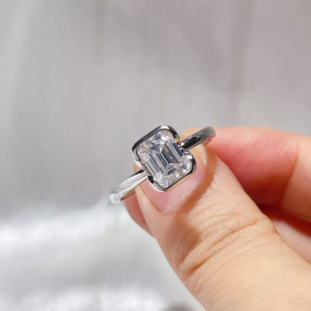 2 Carat 925 Sterling Silver Moissanite Ring, image 2