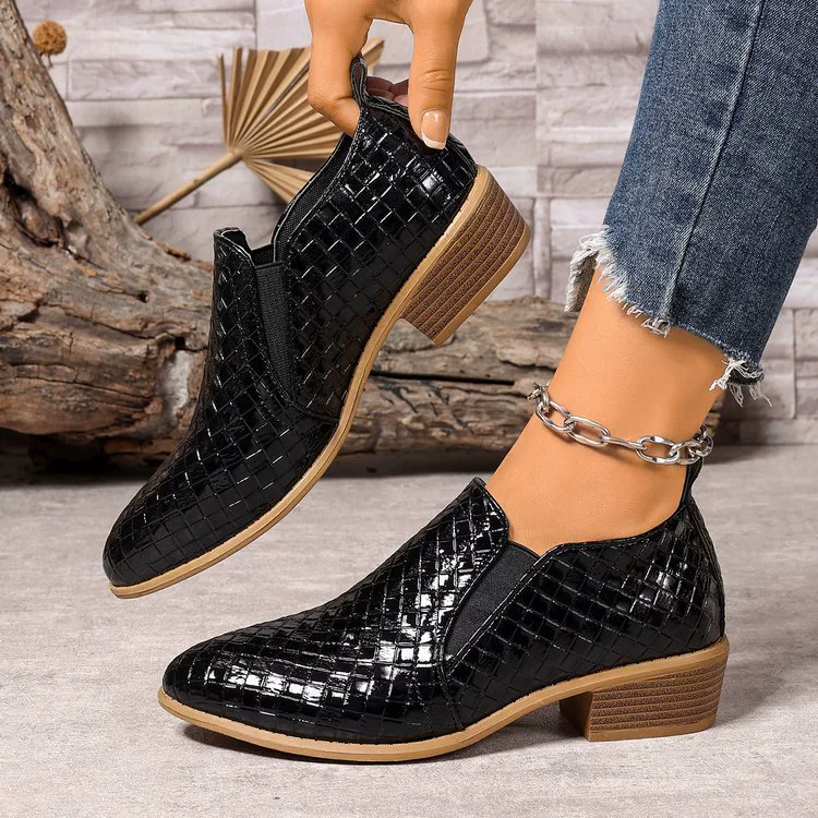 Point Toe Block Heels Ankle Boots, image 5