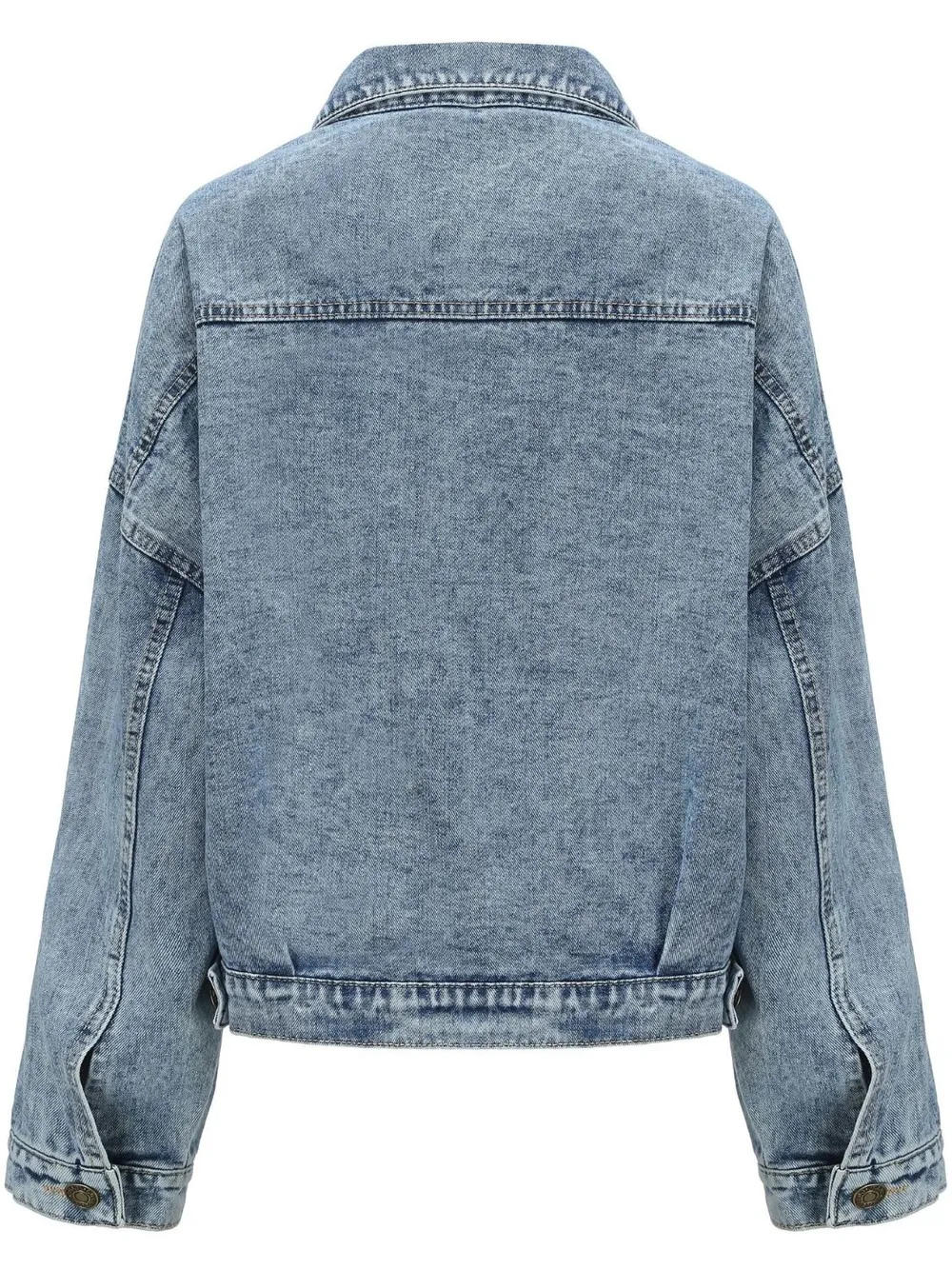 Button Down Drop Shoulder Denim Jacket, image 10