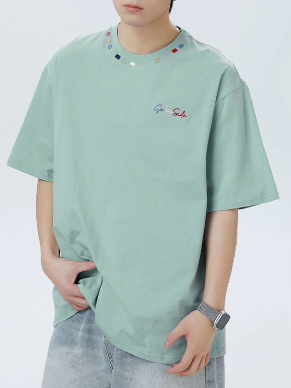 Men's Plus Size Round Neck Half Sleeve T-Shirt, image 2