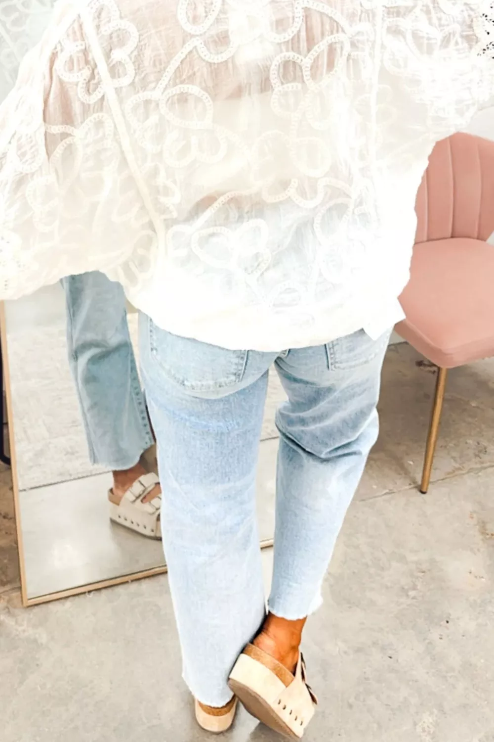Light Wash Utility Pocket Straight Leg Jeans, image 3
