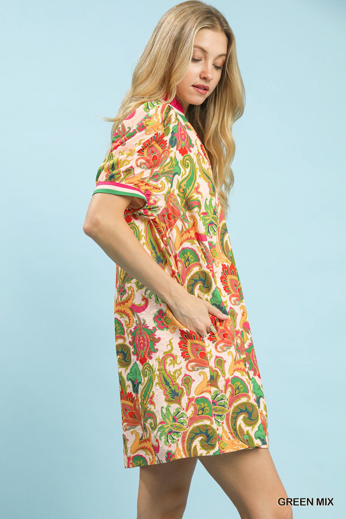 Jacquard Abstract Print Mini Dress, image 2