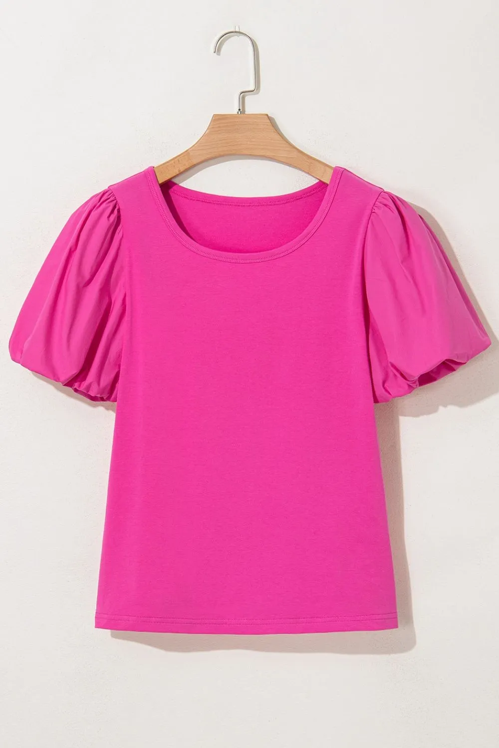 Casual Round Neck Bubble Sleeve T-Shirt, image 3