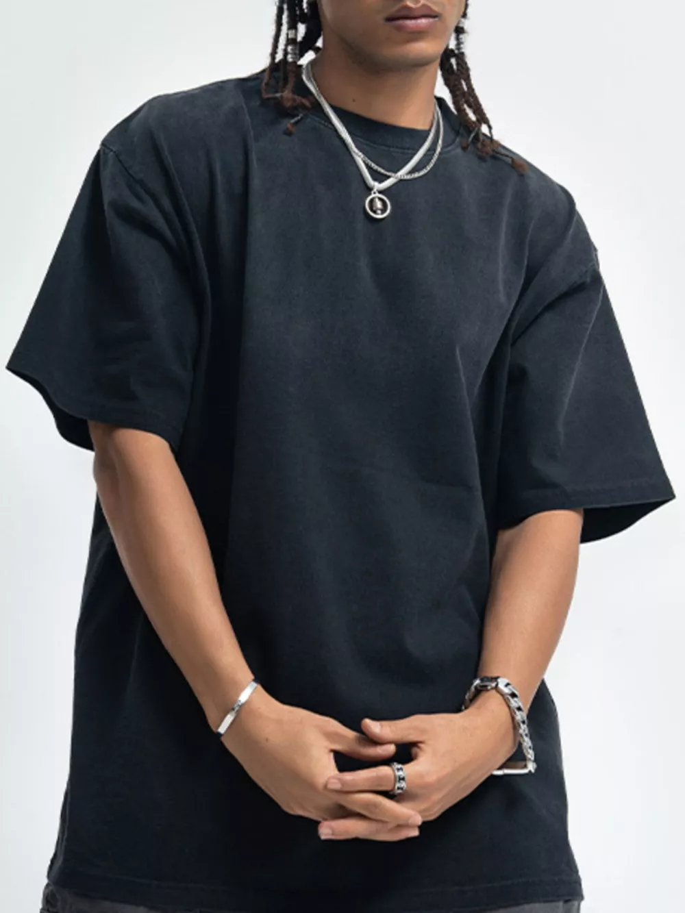 Men's Gradient Round Neck Oversized T-Shirt, image 3