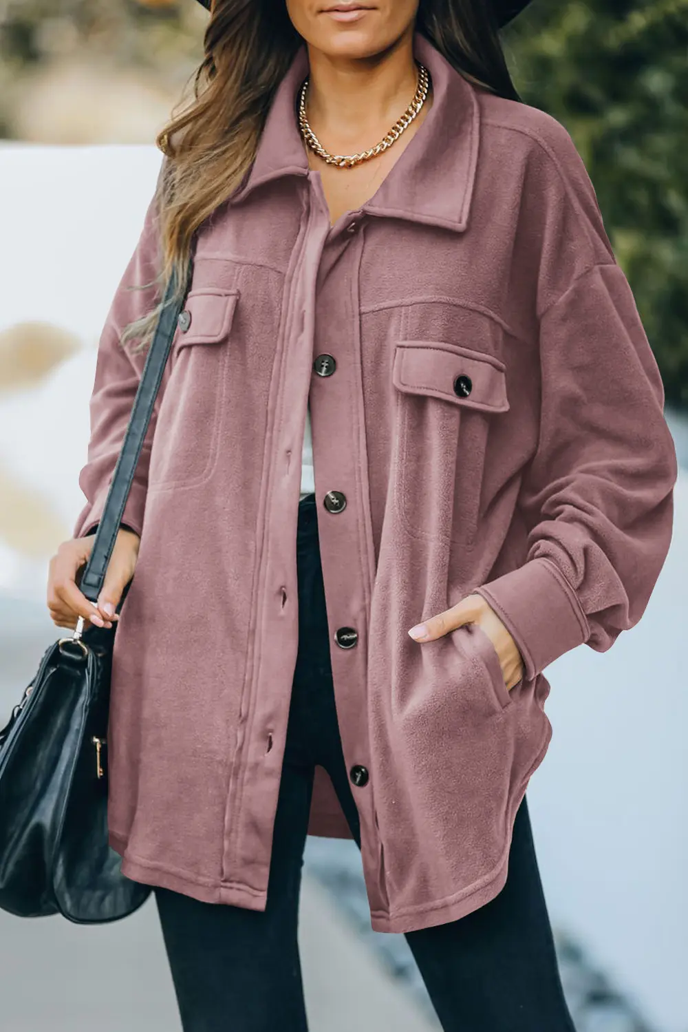 Button Up Collared Neck Long Sleeve Jacket, image 16