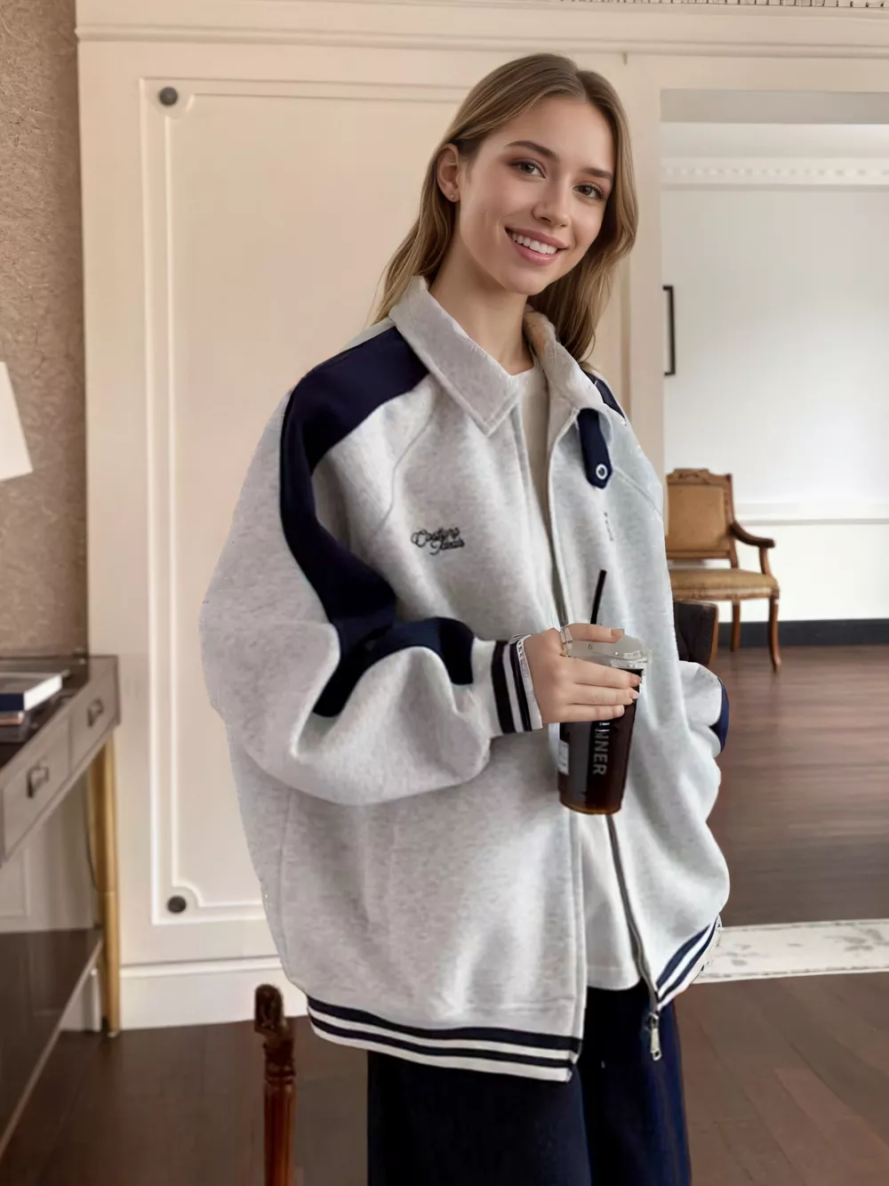Zip Up Color Block Jacket, image 2