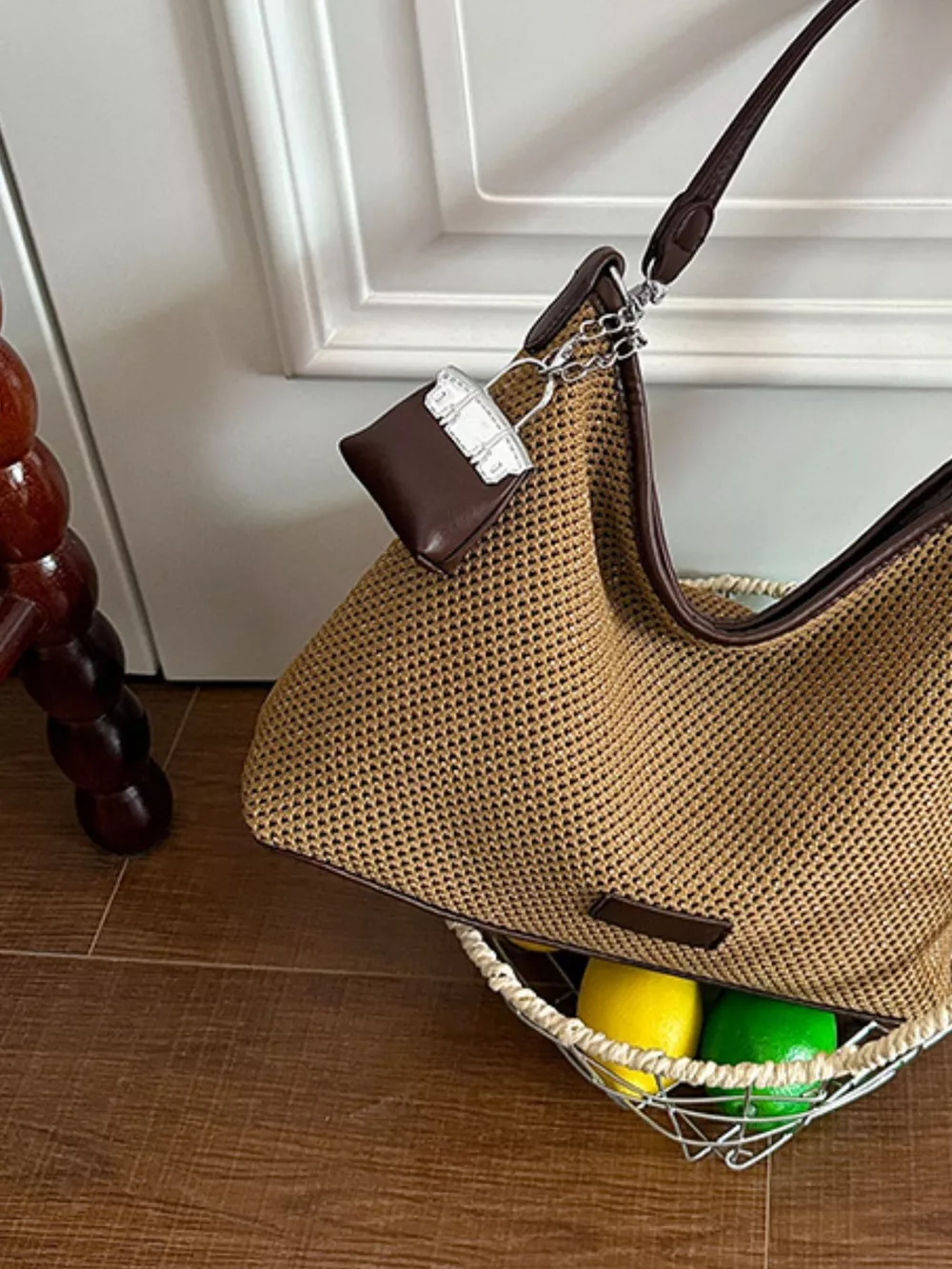 Woven Straw Crossbody Bag, image 8