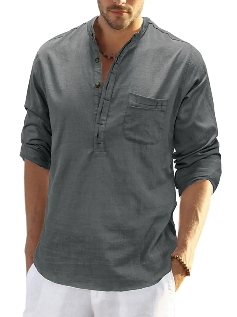 Men's Basic style Button Detail Polo, image 7
