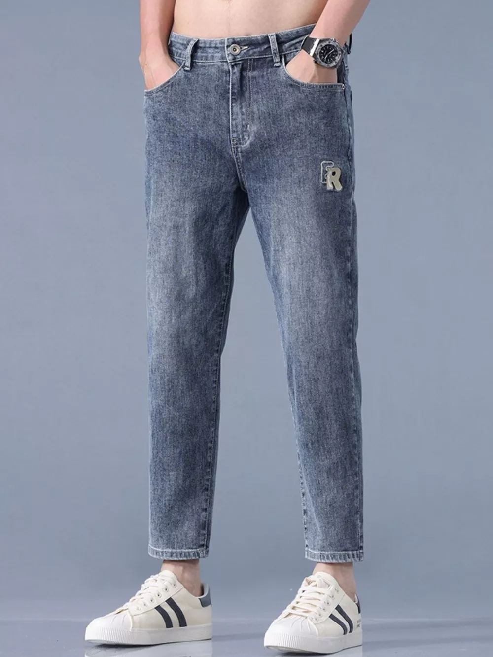 Men's Straight-Leg Wash Jeans, image 6