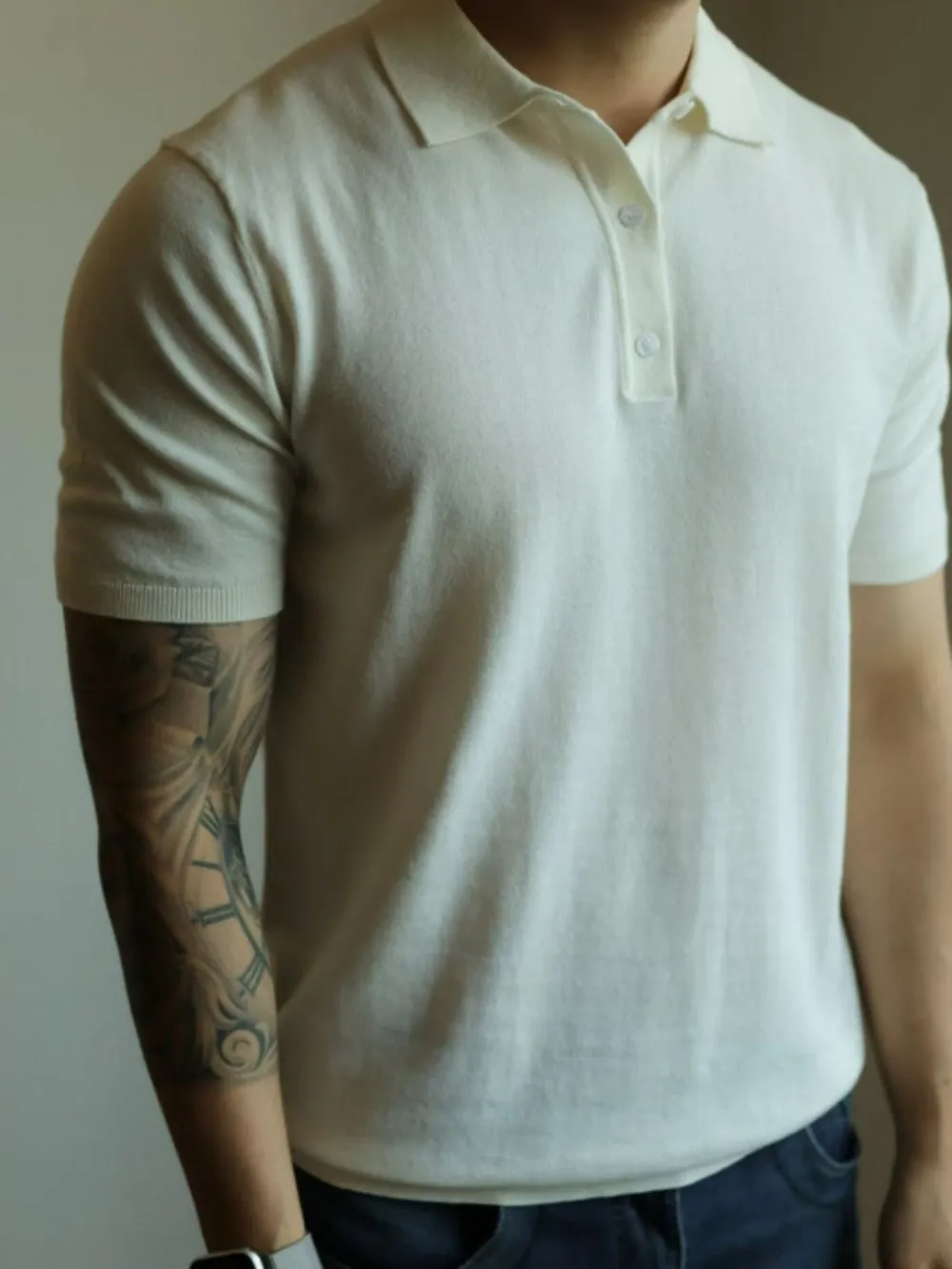 Men's Plus Size Button Detail Short Sleeve Polo, image 4