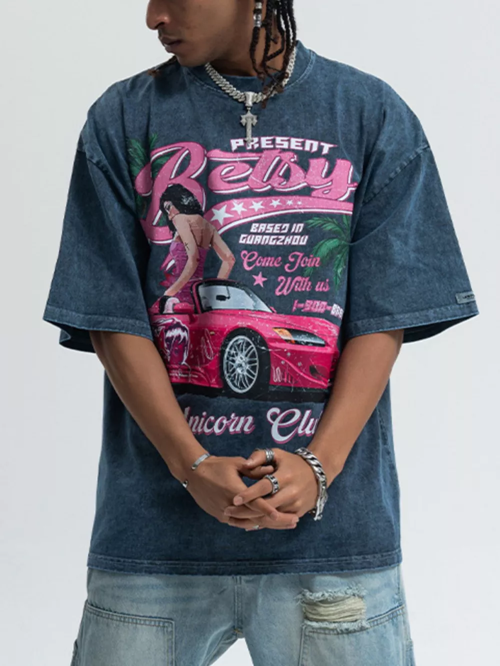 Men's Graphic Round Neck Half Sleeve T-Shirt, image 6
