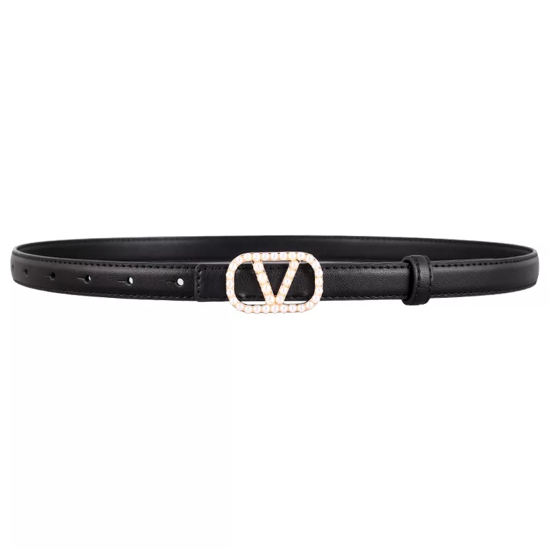 Pearl Buckle Leather Belt, image 2