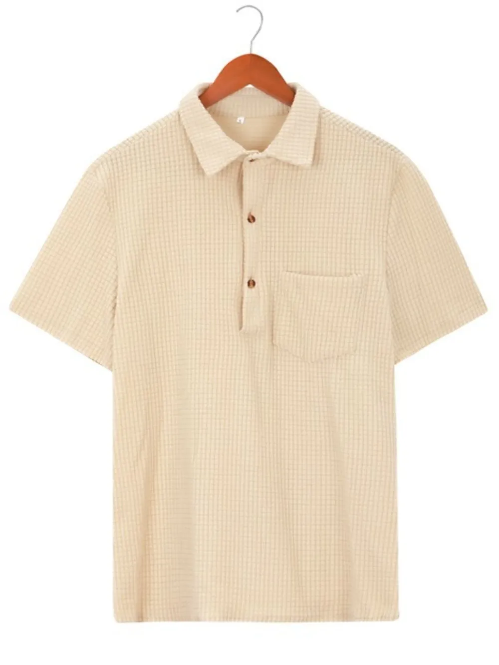 Men's Full Size Button Detail Short Sleeve Polo Plus Size