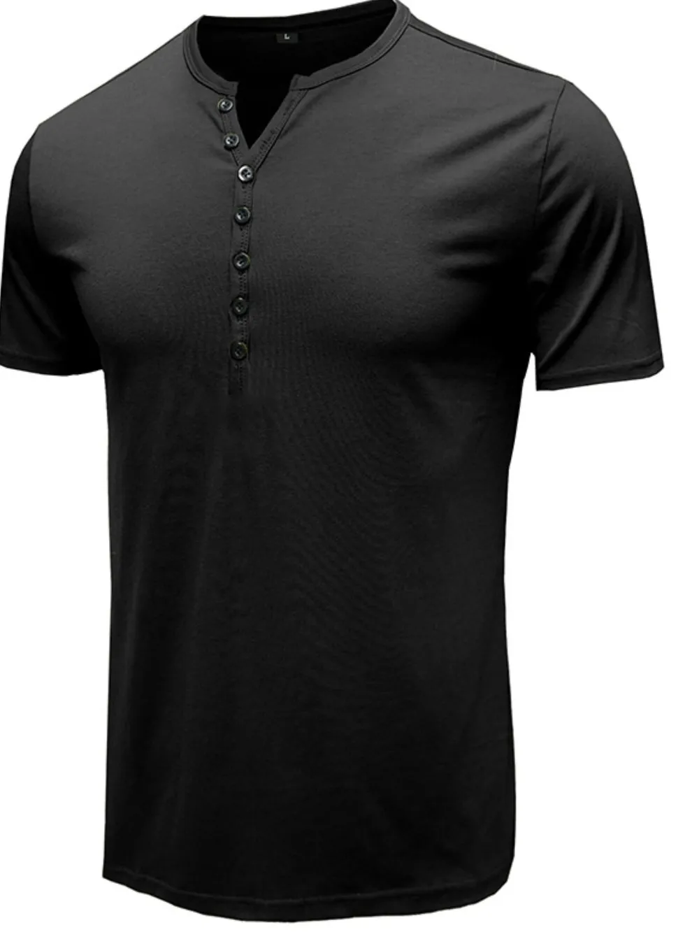 Men's Classic Henley Short Sleeve Polo Shirt, image 3