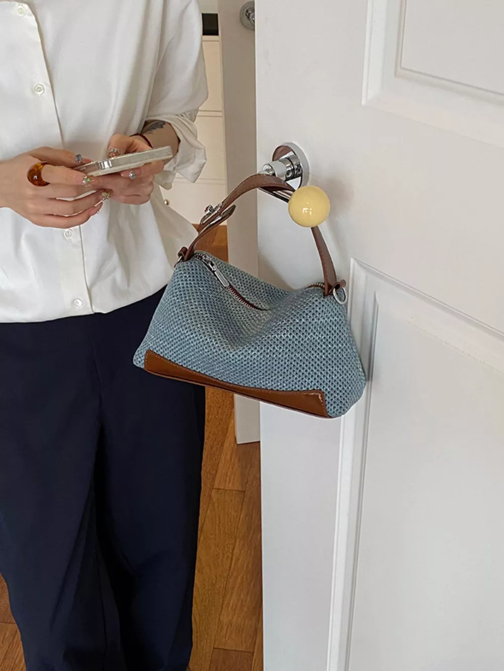 Woven Texture Crossbody Bag, image 5