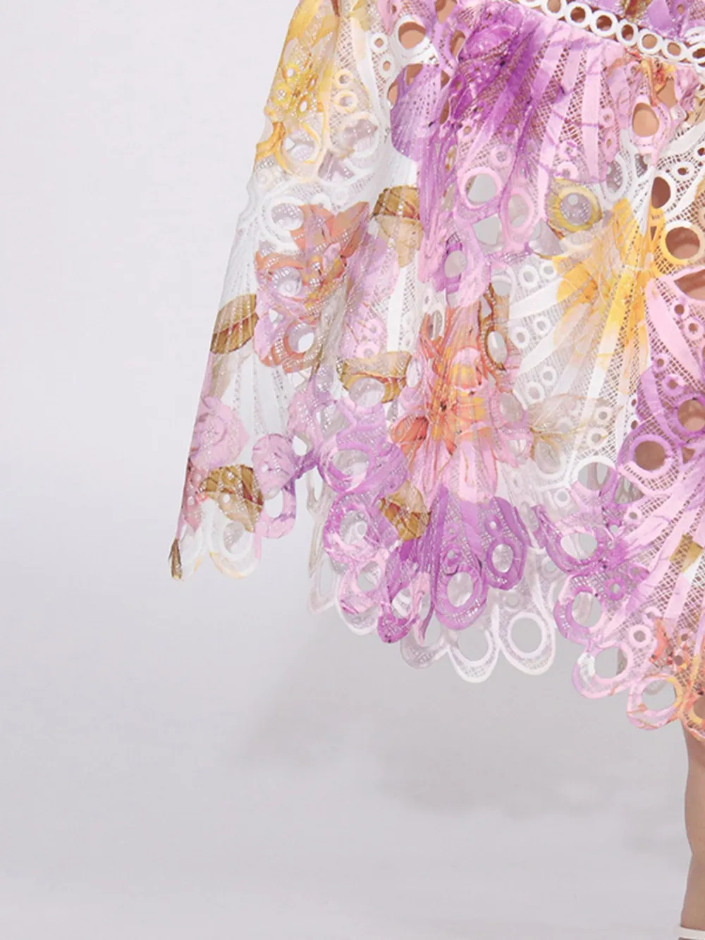 Ruffled Hollow Out Tiered Midi Dress, image 9