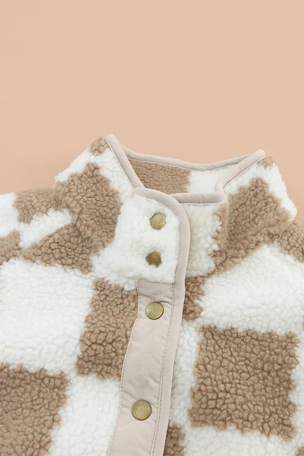 Checkered Snap Down Long Sleeve Jacket, image 7