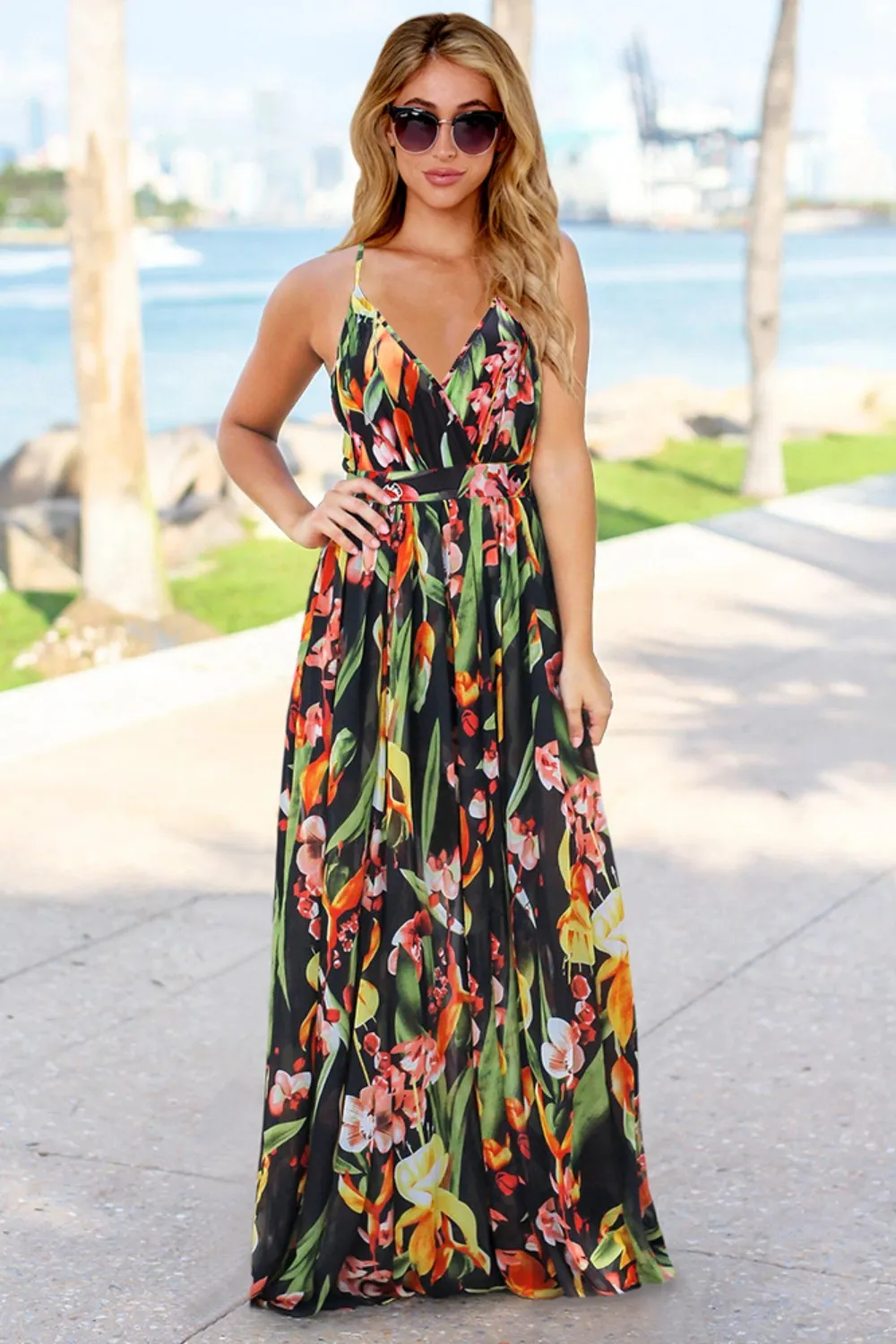 Crisscross Printed Surplice Cami Dress, image 11