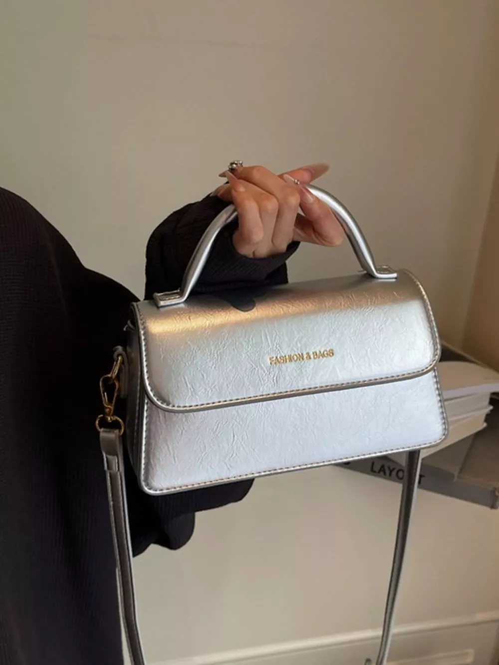 Top Handle Flap Crossbody Bag, image 4