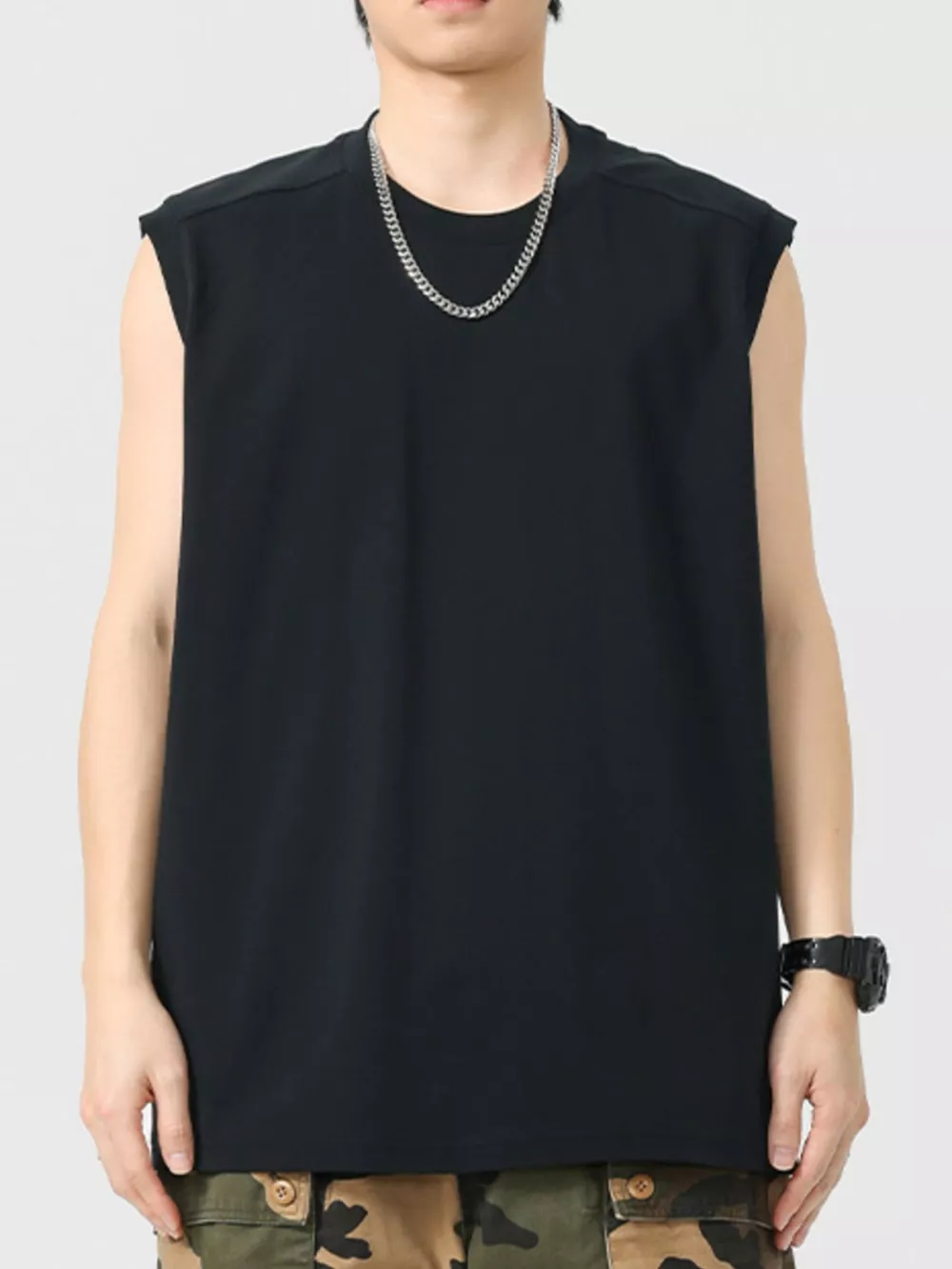 Men's Plus Size Round Neck Tank, image 2