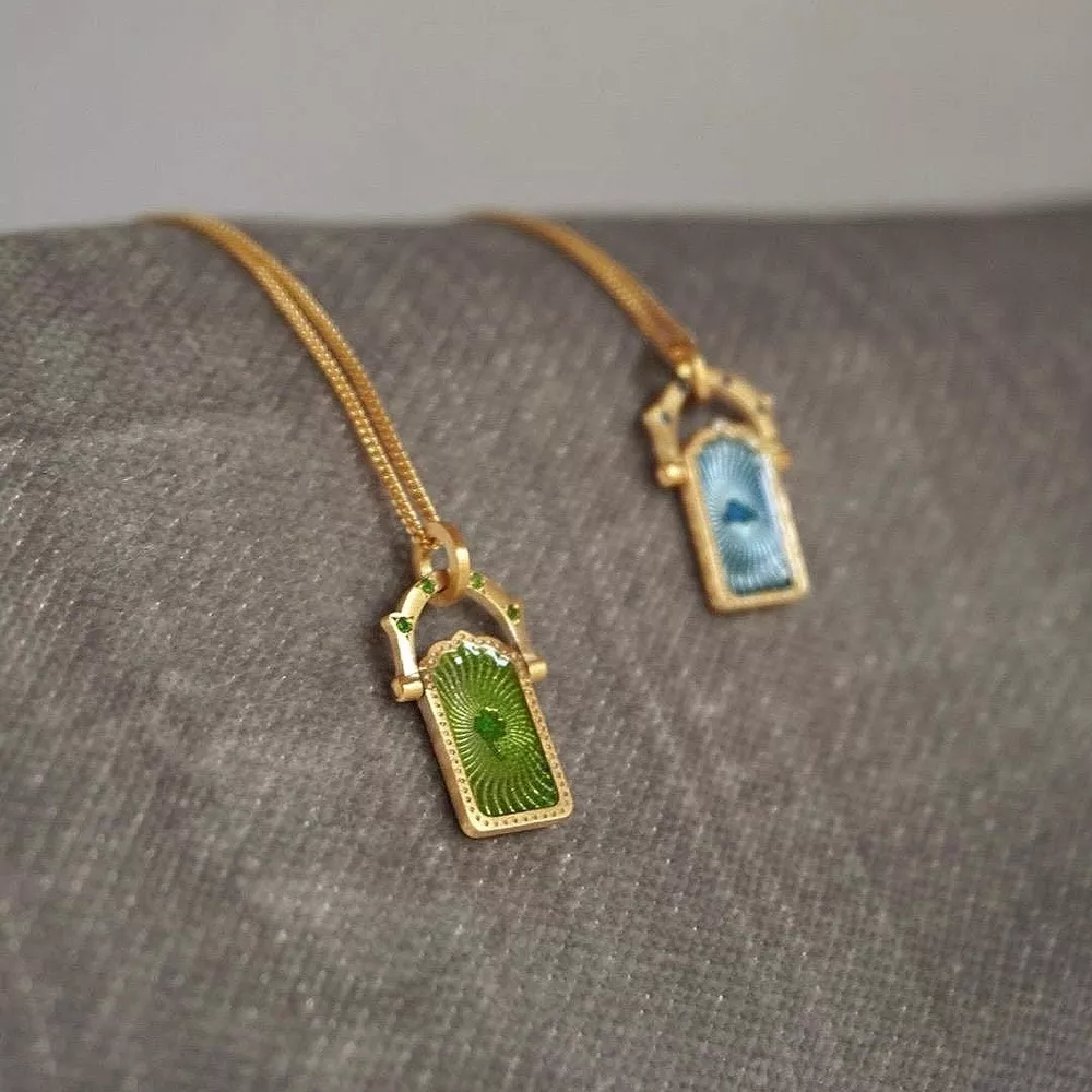 18K Gold-Plated Titanium Steel Pendant Necklace, image 6