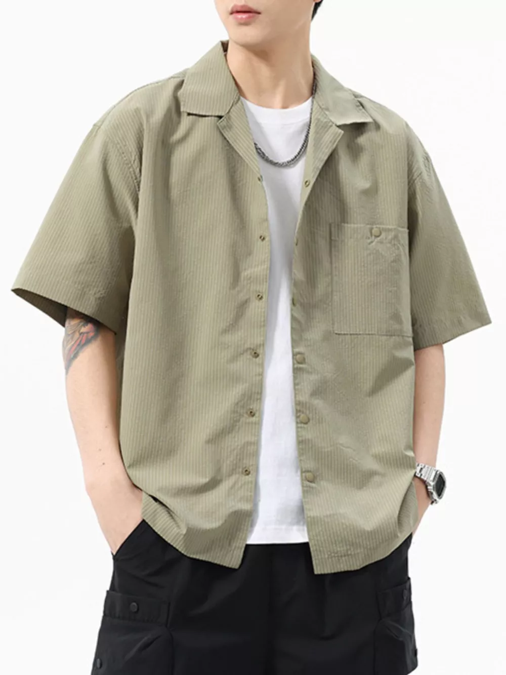 Men's Plus Size Casual Short Sleeve Shirt, image 3