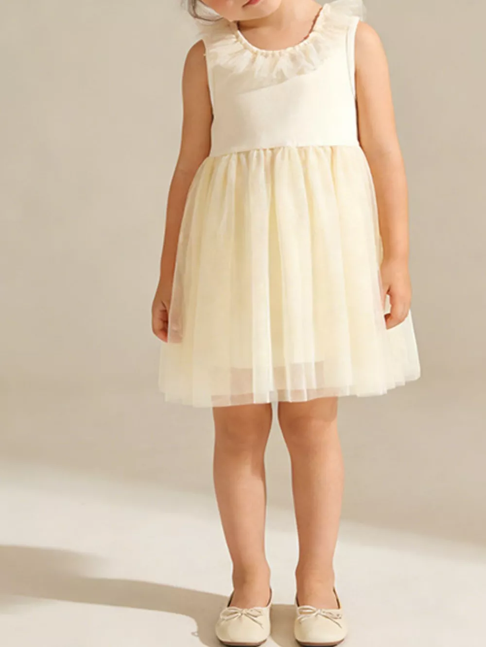 Children's Ruffled Collar Tulle Dress, image 3